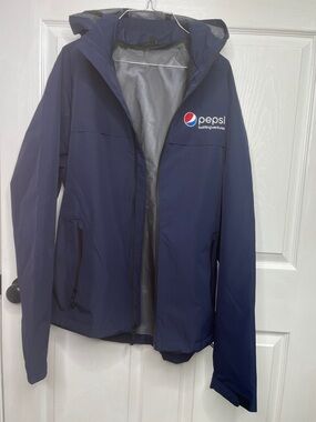 Pepsi Windbreaker Jacket With Removable Hood Size Large